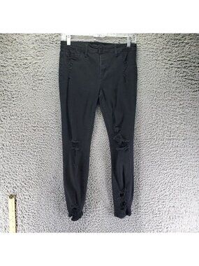Cello Jeans Womens Size 7 Black Distressed Skinny Pants Stretch Comfortable Fit